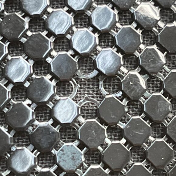 Whiting & Davis Black Metal Mesh Snake Chain Strap Crossbody Bag Sz S - Picture 8 of 10